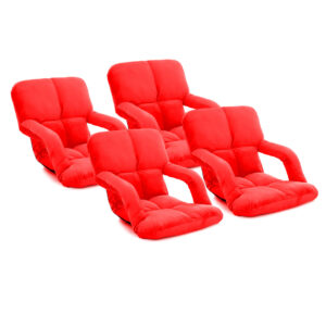 SOGA 4X Foldable Lounge Cushion Adjustable Floor Lazy Recliner Chair with Armrest Red, Furniture, Living Room Furniture, Occasional Chairs, , ,  - NZ DEPOT 1