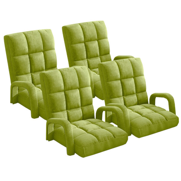 SOGA 4X Foldable Lounge Cushion Adjustable Floor Lazy Recliner Chair with Armrest Yellow Green, Furniture>Living Room Furniture>Occasional Chairs, , , , ,  - NZ DEPOT 1