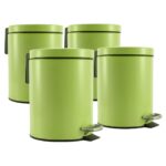 SOGA 4X Foot Pedal Stainless Steel Rubbish Recycling Garbage Waste Trash Bin Round 12L Green, Home & Living, Kitchen & Dining, Kitchen Storage, Kitchen Bins, ,  - NZ DEPOT 1