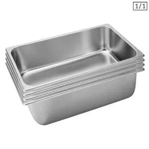 Buy SOGA 4X Gastronorm GN Pan Full Size 1/1 GN Pan 20cm Deep Stainless Steel Tray Online - Home & Living/Kitchen & Dining/Bakeware/Baking Trays - 1 - NZ Depot Free Shipping