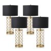 SOGA 4X Golden Hollowed Out Base Table Lamp with Dark Shade, Home & Living>Lighting>Indoor Lights>Lamps>Table Lamps, , , , ,  - NZ DEPOT 1