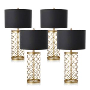 SOGA 4X Golden Hollowed Out Base Table Lamp with Dark Shade, Home & Living, Lighting, Indoor Lights, Lamps, Table Lamps,  - NZ DEPOT 1