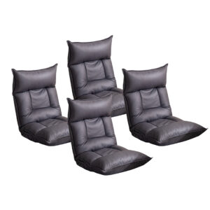 SOGA 4X Grey Lounge Recliner Lazy Sofa Bed Tatami Cushion Collapsible Backrest Seat Home Office Decor, Furniture, Living Room Furniture, Occasional Chairs, , ,  - NZ DEPOT 1