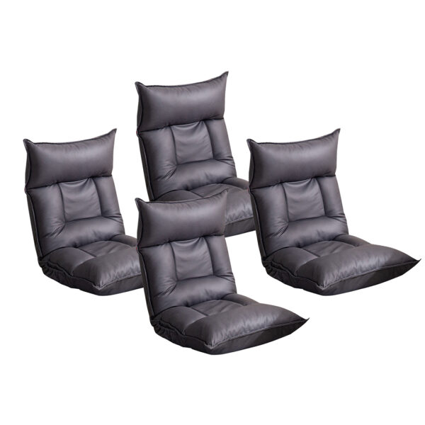 SOGA 4X Grey Lounge Recliner Lazy Sofa Bed Tatami Cushion Collapsible Backrest Seat Home Office Decor, Furniture, Living Room Furniture, Occasional Chairs, , ,  - NZ DEPOT 1