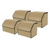 SOGA 4X Leather Car Boot Collapsible Foldable Trunk Cargo Organizer Portable Storage Box Beige/Gold Stitch Small, Garden, Tools & Hardware>Automotive Parts & Accessories>Accessories & Car Care>Interior Accessories, , , , ,  - NZ DEPOT 1