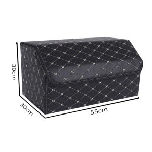 SOGA 4X Leather Car Boot Collapsible Foldable Trunk Cargo Organizer Portable Storage Box Black/Gold Stitch Large, Garden, Tools & Hardware, Automotive Parts & Accessories, Accessories & Car Care, Interior Accessories, ,  - NZ DEPOT 2