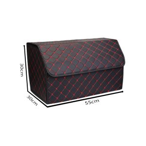 SOGA 4X Leather Car Boot Collapsible Foldable Trunk Cargo Organizer Portable Storage Box Black/Red Stitch Large, Garden, Tools & Hardware, Automotive Parts & Accessories, Accessories & Car Care, Interior Accessories, ,  - NZ DEPOT 2