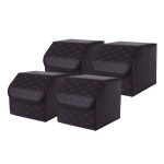 SOGA 4X Leather Car Boot Collapsible Foldable Trunk Cargo Organizer Portable Storage Box Black/Red Stitch Small, Garden, Tools & Hardware>Automotive Parts & Accessories>Accessories & Car Care>Interior Accessories, , , , ,  - NZ DEPOT 1
