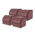 SOGA 4X Leather Car Boot Collapsible Foldable Trunk Cargo Organizer Portable Storage Box Coffee/Gold Stitch Small, Garden, Tools & Hardware>Automotive Parts & Accessories>Accessories & Car Care>Interior Accessories, , , , ,  - NZ DEPOT 1