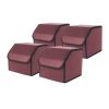 SOGA 4X  Leather Car Boot Collapsible Foldable Trunk Cargo Organizer Portable Storage Box Red Small, Garden, Tools & Hardware>Automotive Parts & Accessories>Accessories & Car Care>Interior Accessories, , , , ,  - NZ DEPOT 1