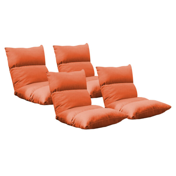 SOGA 4X Lounge Floor Recliner Adjustable Lazy Sofa Bed Folding Game Chair Orange, Furniture, Living Room Furniture, Occasional Chairs, , ,  - NZ DEPOT 1