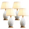 SOGA 4X Textured Ceramic Oval Table Lamp with Gold Metal Base White, Home & Living>Lighting>Indoor Lights>Lamps>Table Lamps, , , , ,  - NZ DEPOT 1