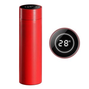 SOGA 500ML Stainless Steel Smart LCD Thermometer Display Bottle Vacuum Flask Thermos Red, home & living > kitchen & dining > drinkware > bottles & jugs, , , , ,  - NZ DEPOT 1