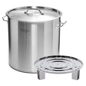 SOGA 50L Stainless Steel Stock Pot with One Steamer Rack Insert Stockpot Tray, home & living > kitchen & dining > cookware > stock & multi pots, , , , ,  - NZ DEPOT 1