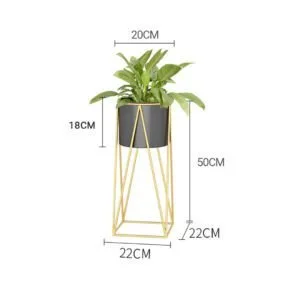 Buy SOGA 50cm Gold Metal Plant Stand with Black Flower Pot Holder Corner Shelving Rack Indoor Display Online - Home & Living/Home Decor/Indoor Pots, Planters and Plant Stands - 2 - NZ Depot Free Shipping