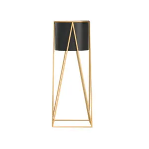 Buy SOGA 50cm Gold Metal Plant Stand with Black Flower Pot Holder Corner Shelving Rack Indoor Display Online - Home & Living/Home Decor/Indoor Pots, Planters and Plant Stands - 1 - NZ Depot Free Shipping