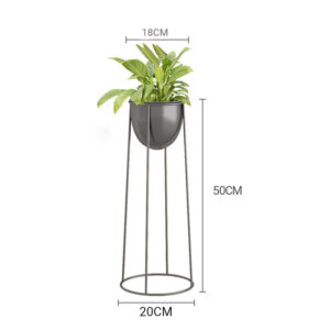 SOGA 50cm Round Wire Metal Flower Pot Stand with Black Flowerpot Holder Rack Display, Home & Living, Home Decor, Indoor Pots, Planters and Plant Stands, , ,  - NZ DEPOT 2