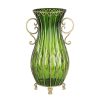 SOGA 51cm Green Glass Oval Floor Vase with Metal Flower Stand, Home & Living, Home Decor, Vases, , ,  - NZ DEPOT 1