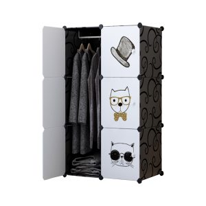 SOGA 6 Cubes Black Portable Wardrobe Divide-Grid Modular Storage Organiser Foldable Closet, Home & Living, Bedroom??edroom Storage Solutions, Other, , ,  - NZ DEPOT 1