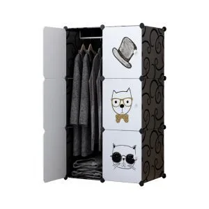 Buy SOGA 6 Cubes Black Portable Wardrobe Divide-Grid Modular Storage Organiser Foldable Closet Online - Home & Living/Bedroom›Bedroom Storage Solutions/Other - 1 - NZ Depot Free Shipping