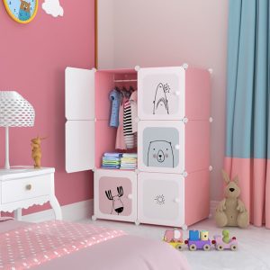 SOGA 6 Cubes Pink Portable Wardrobe Divide-Grid Modular Storage Organiser Foldable Closet, Home & Living, Bedroom, Bedroom Storage Solutions, Other, ,  - NZ DEPOT 2