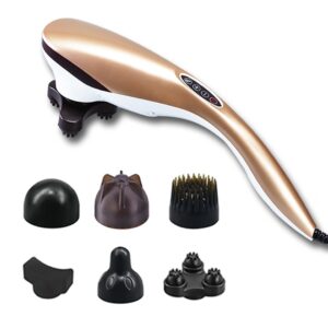 SOGA 6 Heads Portable Handheld Massager Soothing Stimulate Blood Flow Shoulder Gold NZ DEPOT - NZ DEPOT