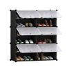 SOGA 6 Tier 2 Column Shoe Rack Organizer Sneaker Footwear Storage Stackable Stand Cabinet Portable Wardrobe with Cover, Furniture>Storage & Shelving>Shoe Storage, , , , ,  - NZ DEPOT 1