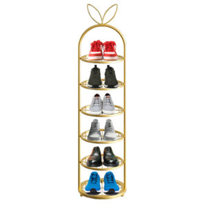 SOGA 6 Tier Bunny Ears Shape Gold Plated Metal Shoe Organizer Space Saving Portable Footwear Storage Shelf, Furniture, Storage & Shelving, Shoe Storage, , ,  - NZ DEPOT 1