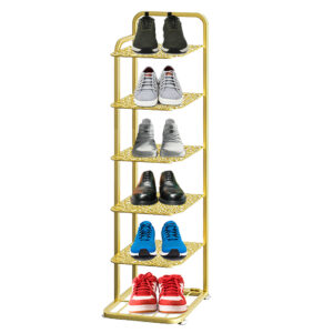 SOGA 6 Tier Gold Plated Metal Shoe Organizer Space Saving Portable Footwear Storage Shelf, Furniture, Storage & Shelving, Shoe Storage, , ,  - NZ DEPOT 1