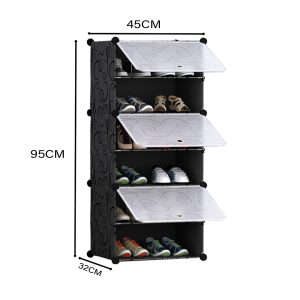 SOGA 6 Tier Shoe Rack Organizer Sneaker Footwear Storage Stackable Stand Cabinet Portable Wardrobe with Cover, Furniture, Storage & Shelving, Shoe Storage, , ,  - NZ DEPOT 2