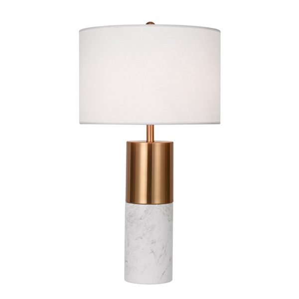 SOGA 60cm White Marble Bedside Modern Desk Table Lamp Living Room Shade with Cylinder Base, Home & Living, Lighting, Indoor Lights, Lamps, Table Lamps,  - NZ DEPOT 1