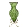 SOGA 67cm Green Glass Tall Floor Vase with Metal Flower Stand, Home & Living>Home Decor>Vases, , , , ,  - NZ DEPOT 1