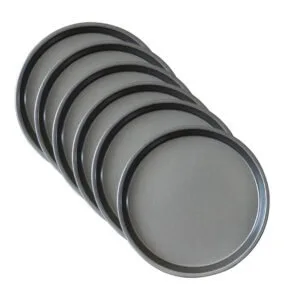 Buy SOGA 6X 7-inch Round Black Steel Non-stick Pizza Tray Oven Baking Plate Pan Online - Home & Living/Kitchen & Dining/Kitchen Tools & Utensils/Pasta & Pizza Tools - 1 - NZ Depot Free Shipping