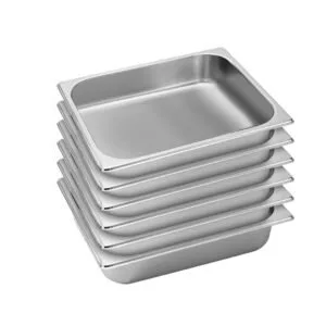 Buy SOGA 6X Gastronorm GN Pan Full Size 1/2 GN Pan 6.5cm Deep Stainless Steel Tray Online - Home & Living/Kitchen & Dining/Bakeware/Baking Trays - 1 - NZ Depot Free Shipping