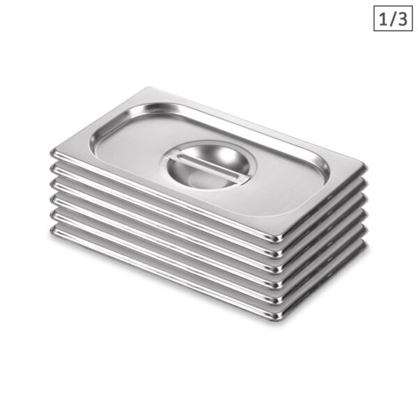SOGA 6X Gastronorm GN Pan Lid Full Size 1/3 Stainless Steel Tray Top Cover, Home & Living>Kitchen & Dining>Bakeware>Baking Trays, , , , ,  - NZ DEPOT 1