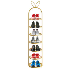 SOGA 7 Tier Bunny Ears Shape Gold Plated Metal Shoe Organizer Space Saving Portable Footwear Storage Shelf, Furniture, Storage & Shelving, Shoe Storage, , ,  - NZ DEPOT 1