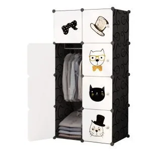 Buy SOGA 8 Cubes Black Portable Wardrobe Divide-Grid Modular Storage Organiser Foldable Closet Online - Home & Living/Bedroom›Bedroom Storage Solutions/Other - 1 - NZ Depot Free Shipping