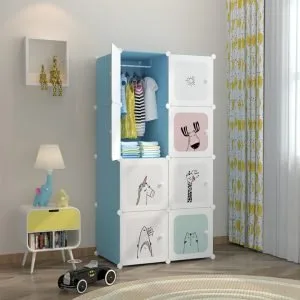 Buy SOGA 8 Cubes Blue Portable Wardrobe Divide-Grid Modular Storage Organiser Foldable Closet Online - Home & Living/Bedroom›Bedroom Storage Solutions/Other - 2 - NZ Depot Free Shipping