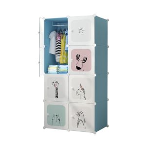 SOGA 8 Cubes Blue Portable Wardrobe Divide-Grid Modular Storage Organiser Foldable Closet, Home & Living, Bedroom??edroom Storage Solutions, Other, , ,  - NZ DEPOT 1