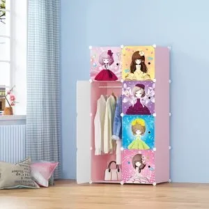 Buy SOGA 8 Cubes Princess Design Portable Wardrobe Divide-Grid Modular Storage Organiser Foldable Closet Online - Home & Living/Bedroom›Bedroom Storage Solutions/Other - 2 - NZ Depot Free Shipping