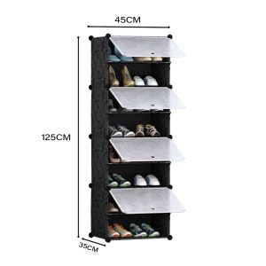 SOGA 8 Tier Shoe Rack Organizer Sneaker Footwear Storage Stackable Stand Cabinet Portable Wardrobe with Cover, Furniture, Storage & Shelving, Shoe Storage, , ,  - NZ DEPOT 2