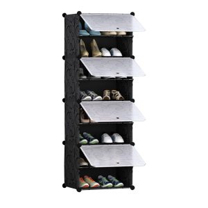 SOGA 8 Tier Shoe Rack Organizer Sneaker Footwear Storage Stackable Stand Cabinet Portable Wardrobe with Cover, Furniture, Storage & Shelving, Shoe Storage, , ,  - NZ DEPOT 1