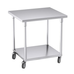 SOGA 80cm Commercial Catering Kitchen Stainless Steel Prep Work Bench Table with Wheels, furniture > kitchen & dining room furniture > buffets, sideboards & kitchen islands, , , , ,  - NZ DEPOT 1