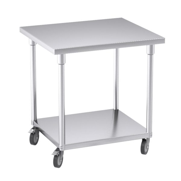 SOGA 80cm Commercial Catering Kitchen Stainless Steel Prep Work Bench Table with Wheels, furniture, kitchen & dining room furniture, buffets, sideboards & kitchen islands, , ,  - NZ DEPOT 1