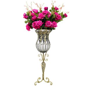 Soga 85Cm Clear Glass Tall Floor Vase With 12Pcs Artificial Fake Flower Set Nz Depot 9 - Nz Depot