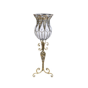 SOGA 85cm European Clear Glass Floor Home Decor Flower Vase with Tall Metal Stand, Home & Living, Home Decor, Vases, , ,  - NZ DEPOT 1
