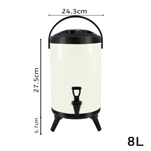 SOGA 8L Stainless Steel Insulated Milk Tea Barrel Hot and Cold Beverage Dispenser Container with Faucet White, Home & Living, Kitchen & Dining, Barware, Spirit Dispensers, ,  - NZ DEPOT 2