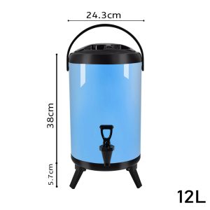 SOGA 8X 12L Stainless Steel Insulated Milk Tea Barrel Hot and Cold Beverage Dispenser Container with Faucet Blue, Home & Living, Kitchen & Dining, Barware, Spirit Dispensers, ,  - NZ DEPOT 2