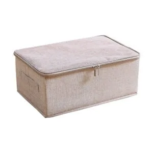 Buy SOGA Beige Small Portable Double Zipper Storage Box Moisture Proof Clothes Basket Foldable Home Organiser Online - Furniture/Storage & Shelving/Home Storage - 1 - NZ Depot Free Shipping