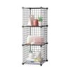 SOGA Black Portable 3 Tier Cube Storage Organiser Foldable DIY Modular Grid Space Saving Shelf, Furniture, Storage & Shelving, Home Storage, , ,  - NZ DEPOT 1